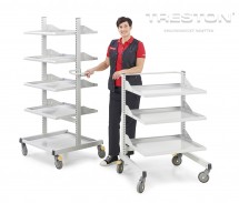 Průmyslový vozík Treston Multi Trolley M500, vysoký, 4 police, TMTH5-001-41